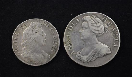 A Queen Anne 1706 silver crown,